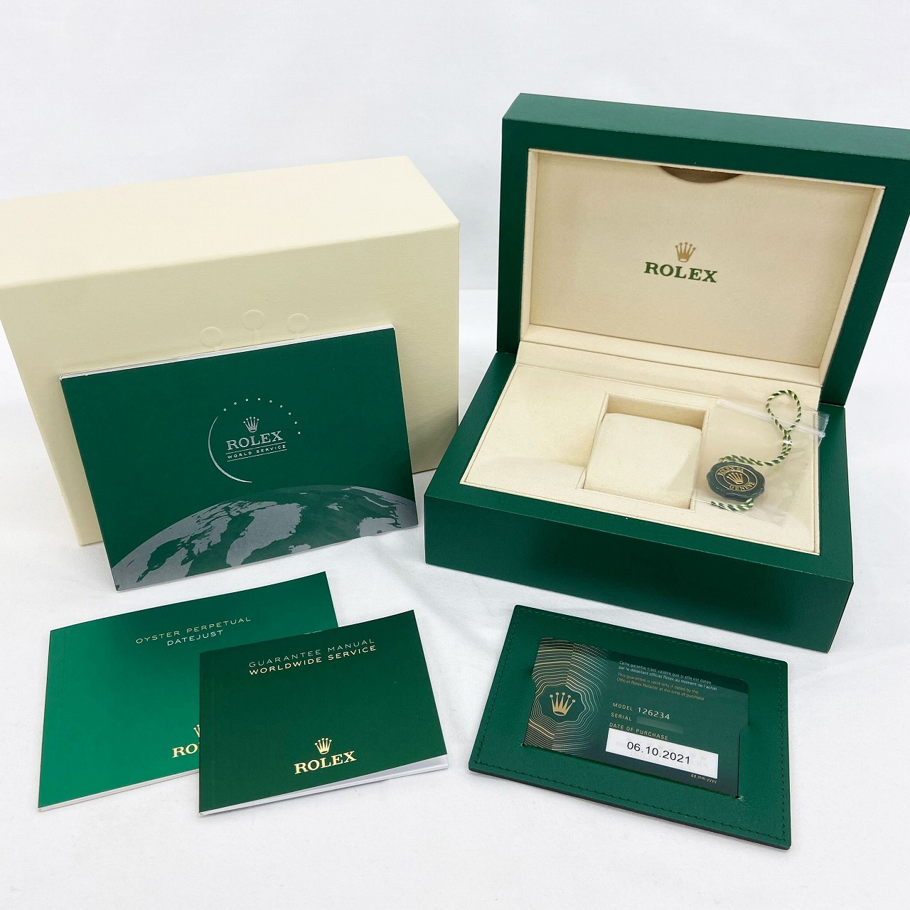 ロレックス グリーン キャップボールペン カフスセット 箱付き 新品