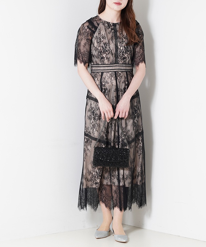 ショルダーギャザーラッセルレースワンピース□ | DRESS,DRESS