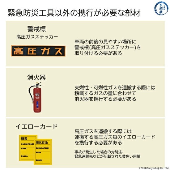高圧ガス保安法 に基づく一般 高圧ガス 緊急 防災工具 高圧ガス運搬時