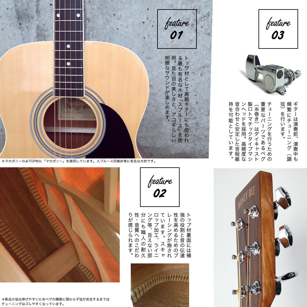 アコースティックギター（エレアコ） HONEY BEE F-16E エレアコ