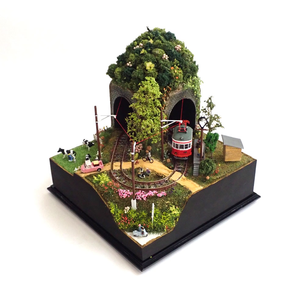 ミニミニレイアウト＃4 「田舎駅と牧場2」 ：石川宜明 塗装済完成品 1