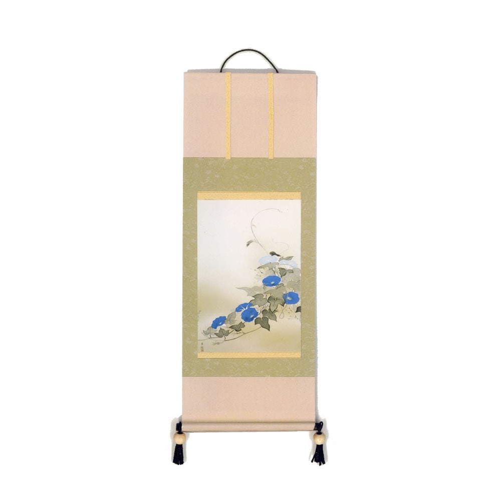 掛け軸 契雪 朝顔 絹本 希少 軸装 茶道具 掛軸 美品 です。 【公式通販】