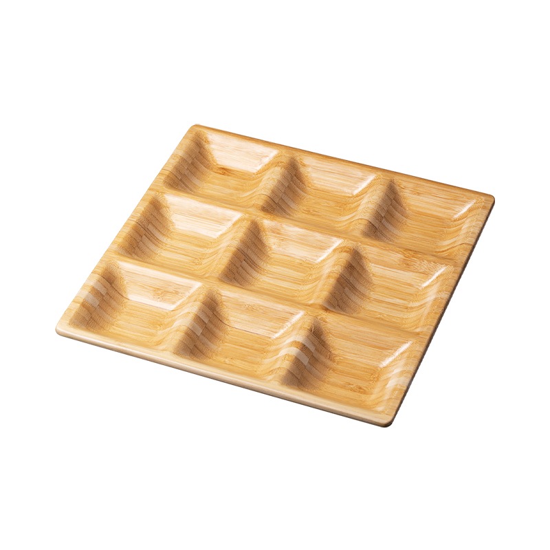 ECL-1-2 木製食器 9マス皿 ETHICLE｜メニューブックのシンビ 飲食店の