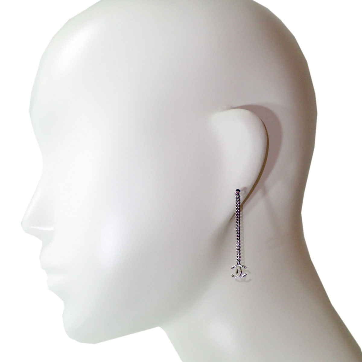 □シャネル□ ピアス チェーン ココマーク シルバー 【CHANEL