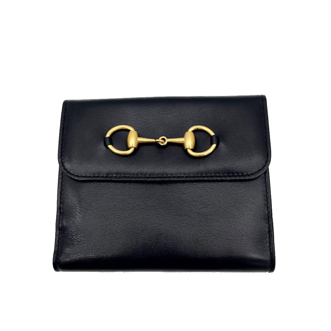 GUCCI グッチ Wホック 二つ折り財布 コンパクトウォレット ホース