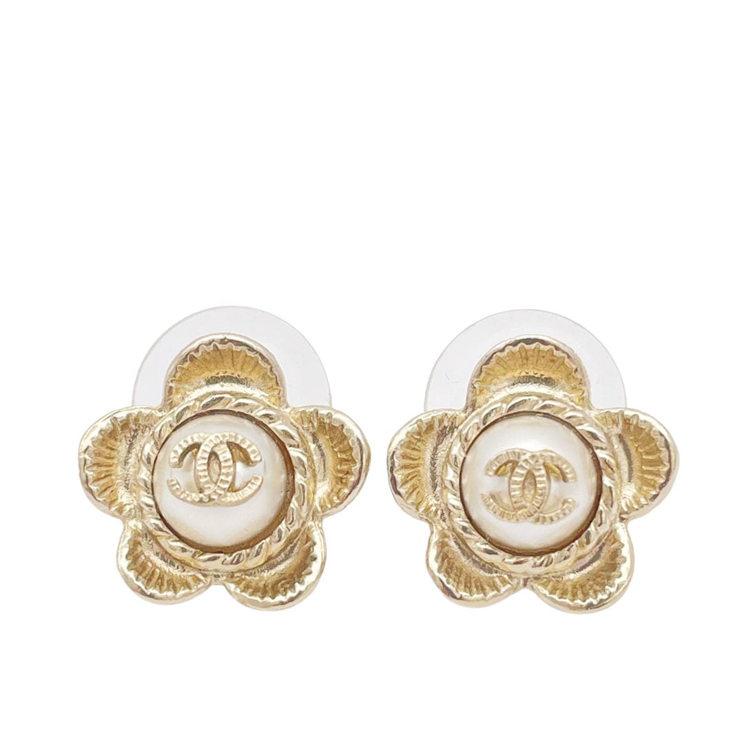 CHANEL シャネル ピアス フラワー ココマーク フェイクパール