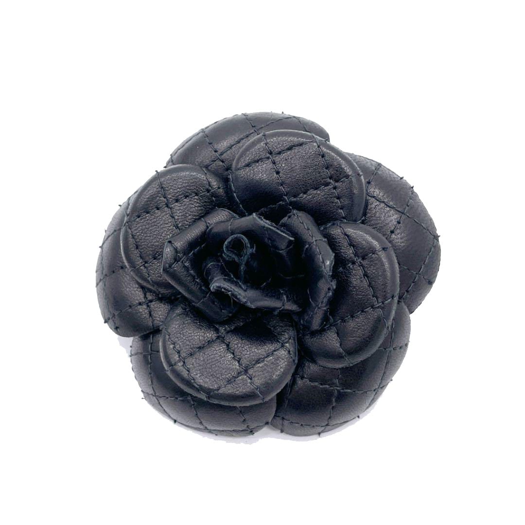 CHANELカメリア ブローチ コサージュ 黒ブラック