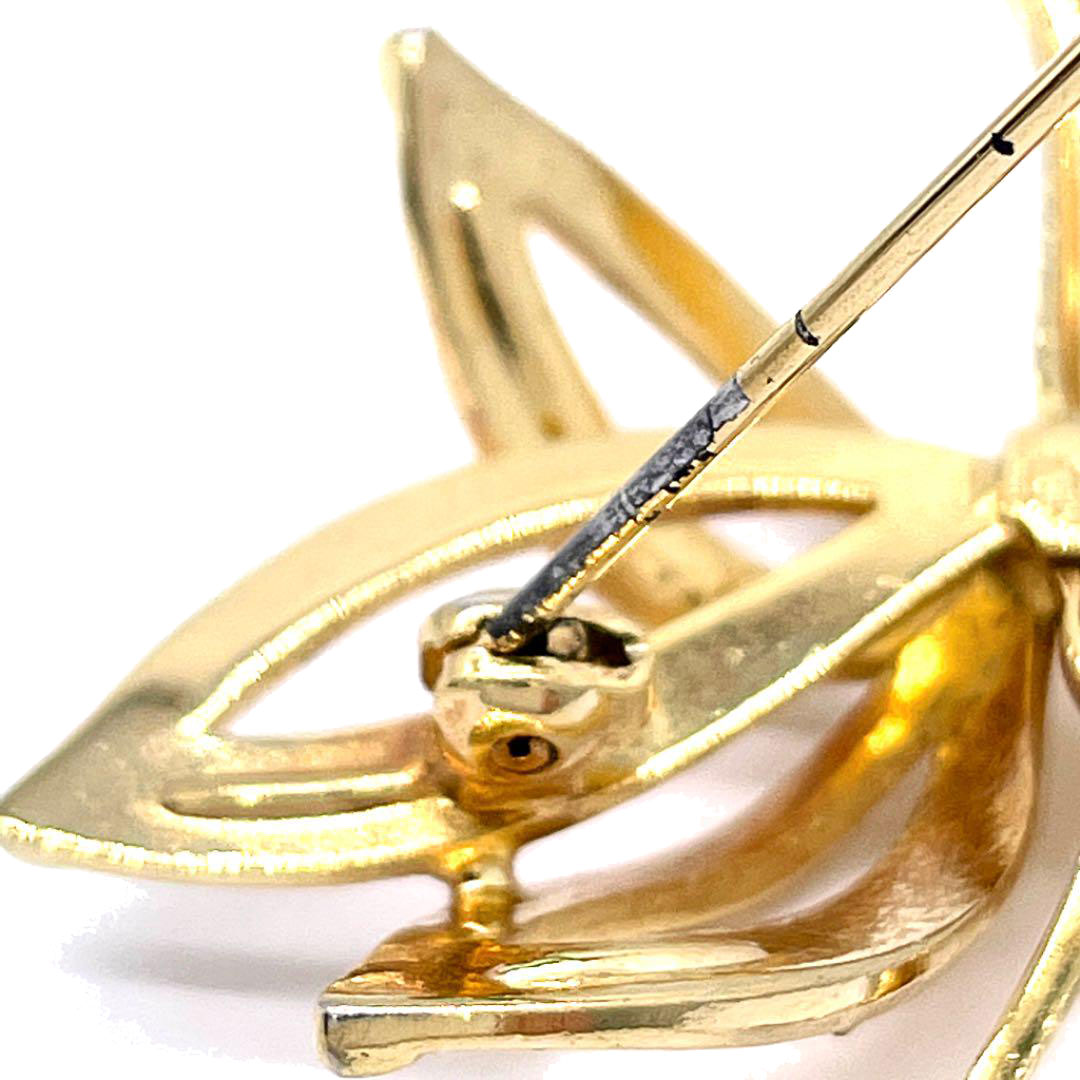 M4946 クリスチャンディオール ブローチ 蝶 バタフライ ラインストーン