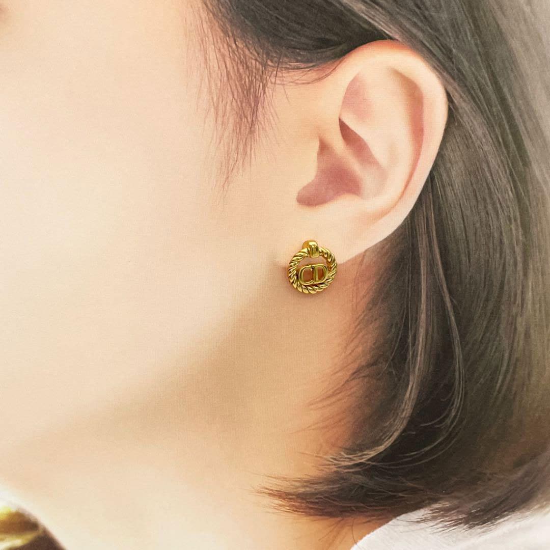Christian Dior クリスチャンディオール ピアス CDロゴ サークル