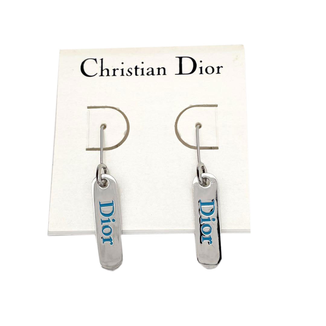 Christian Dior クリスチャンディオール ピアス ロゴ プレート