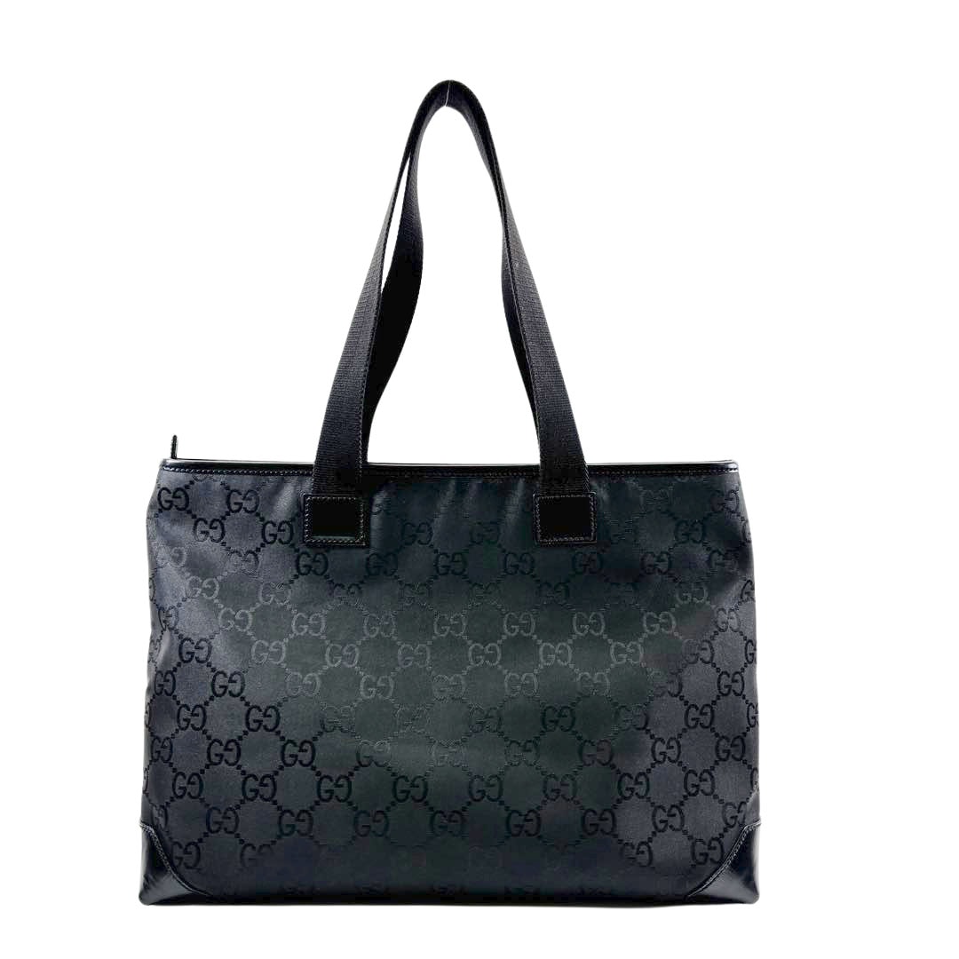 GUCCI グッチ トートバッグ GGナイロンキャンバス/レザー ブラック