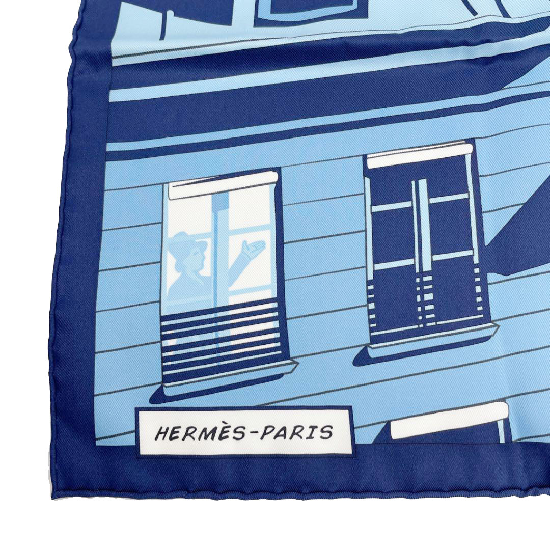 HERMES エルメス スカーフ カレ70 『Minuit au Faubourg(ミッドナイト