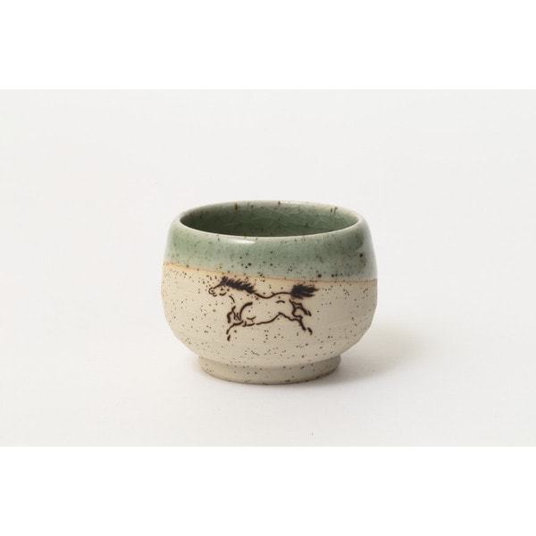 大堀相馬焼 松永窯 砂鉄丸徳利・砂鉄ぐい呑み(緑)2個セット | すべての