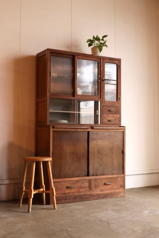 古道具 箪笥 茶箪笥 アンティークキャビネット 本棚 ラック 茶箪笥