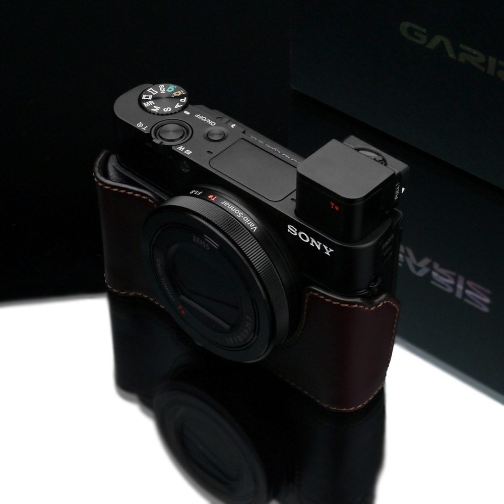 GARIZ SONY DSC-RX100 M5/M4/M3用 本革カメラケース XS-RX100BR ブラウン