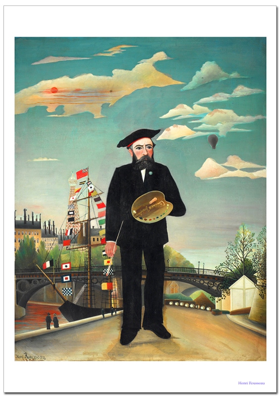 アンリ・ルソー アートポスター ジョセフブルマーの肖像画額入り大型