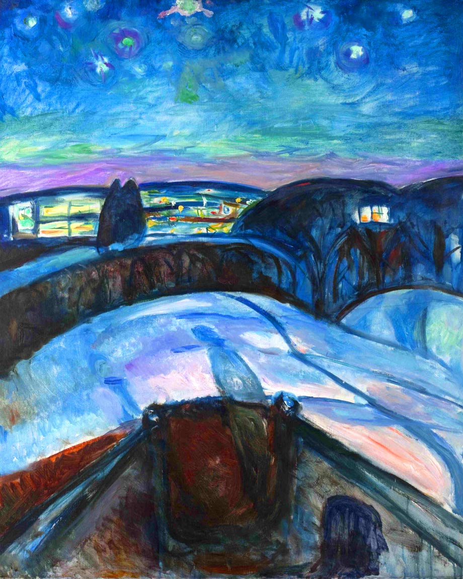 エドヴァルド・ムンク 「星月夜」 複製画 エドヴァルド・ムンク