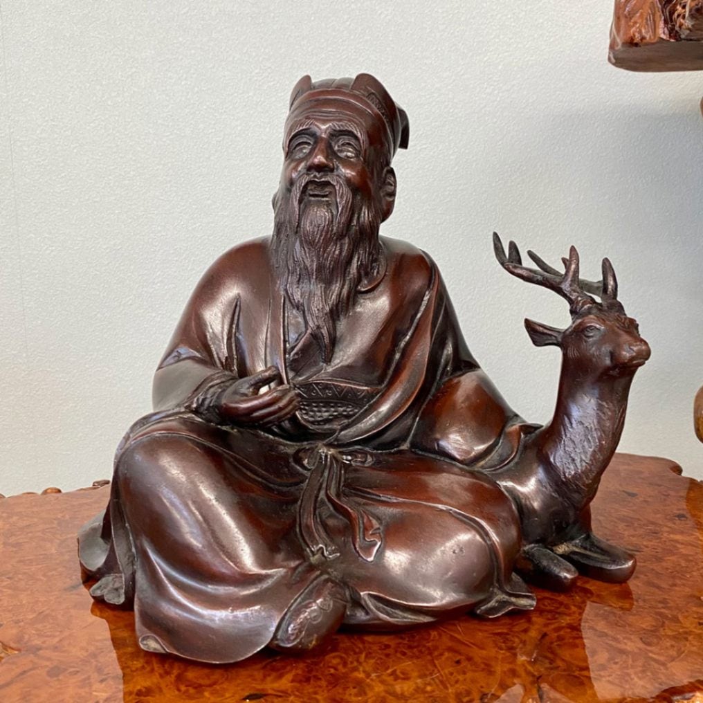 希少！銅製 親子唐獅子 全長38cm 高さ25cm 総重量7kg 玉獅子 置物 縁起物