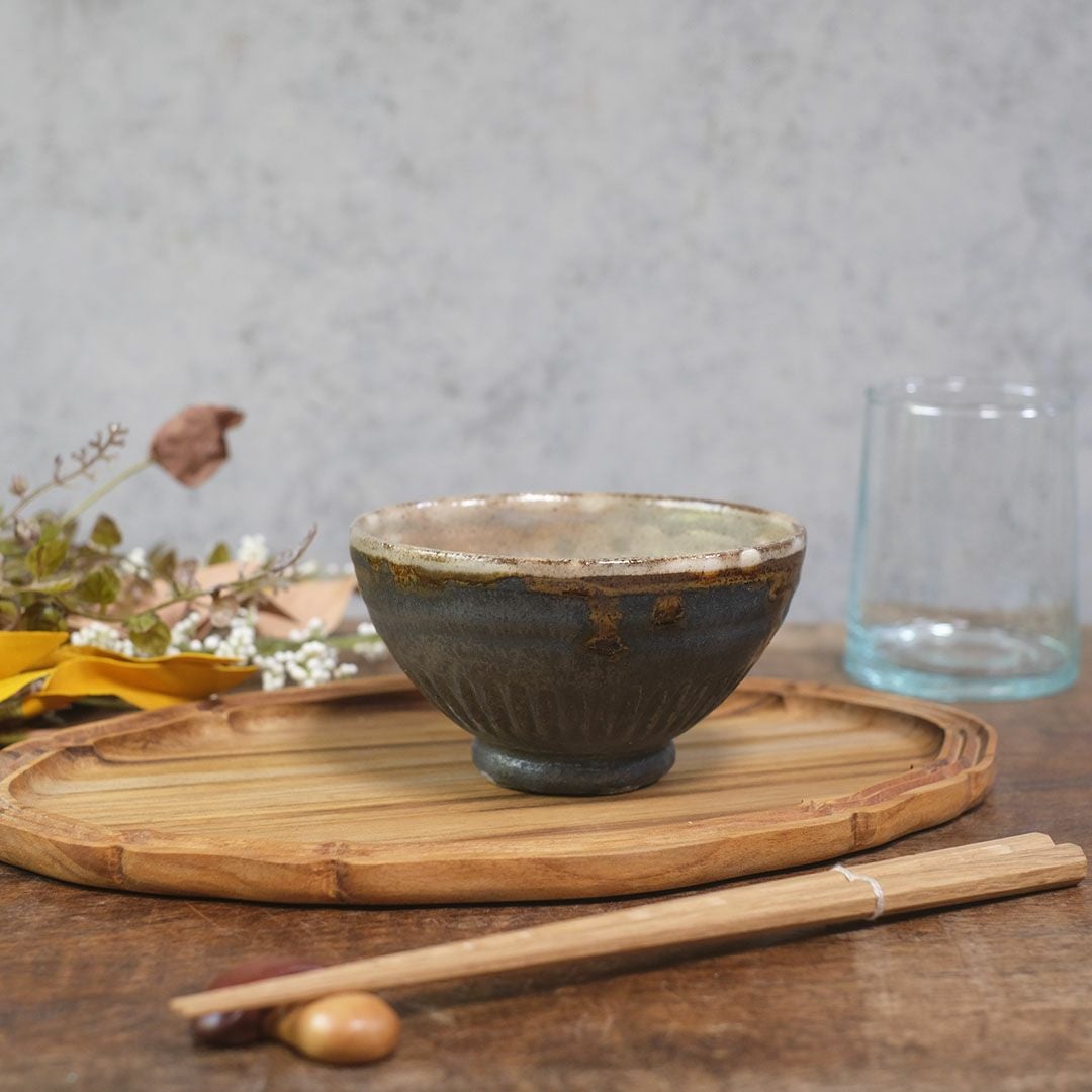 笠間焼【益子淳一】・削りめし碗/作家のうつわ 2色展開 ご飯茶碗 和