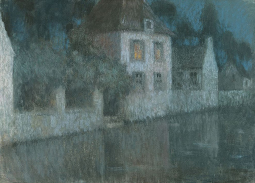 The Canal to Nemours. | アンリ・ル・シダネル Henri Le Sidaner