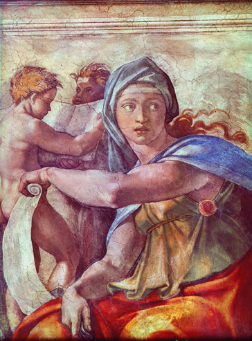 システィーナ礼拝堂天井画（デルフォイの巫女） | ミケランジェロ