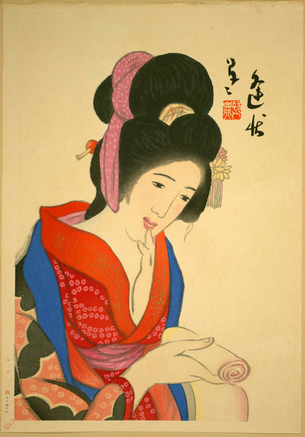 竹久夢二「女十題 お高祖頭巾」 | - Japaaan