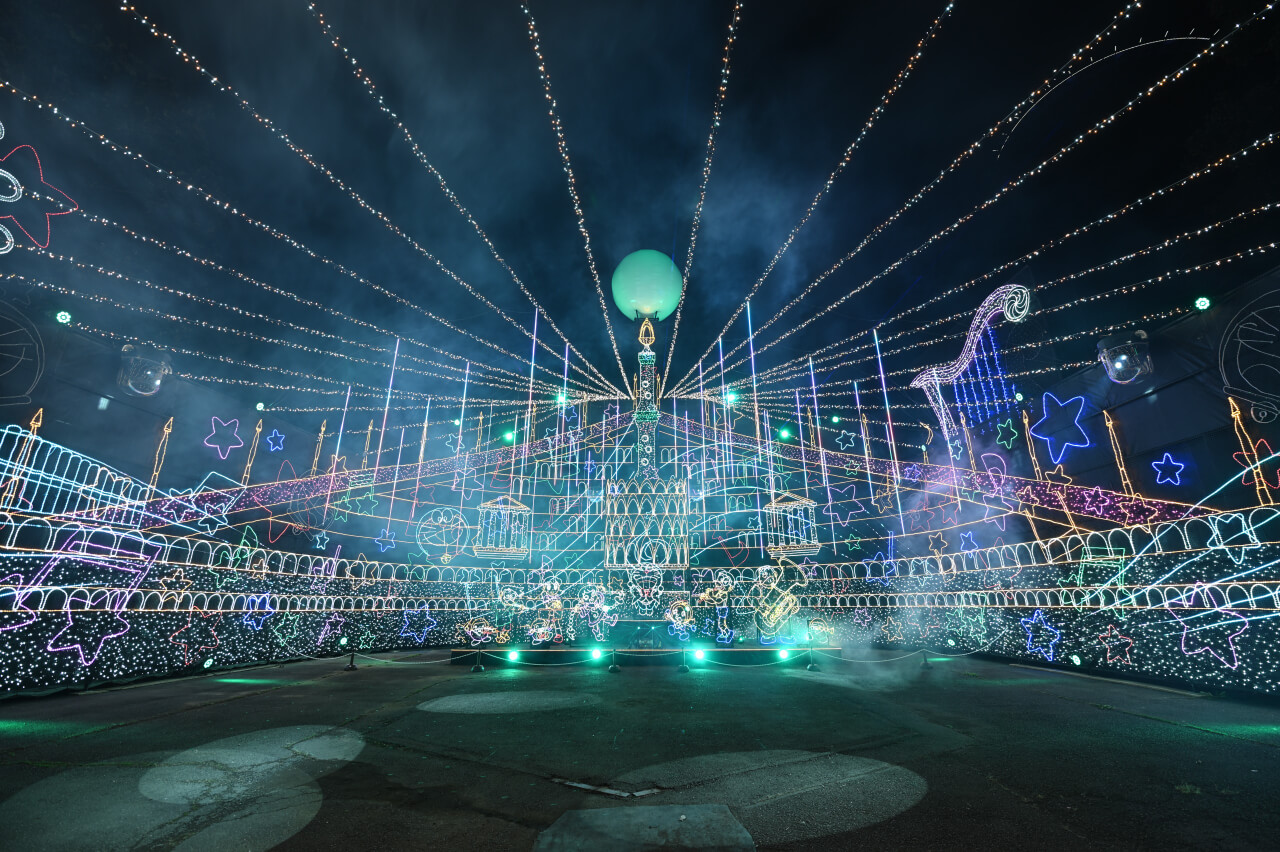 ドラえもんイルミネーションショーで360度の音楽と光に包まれる｜あと