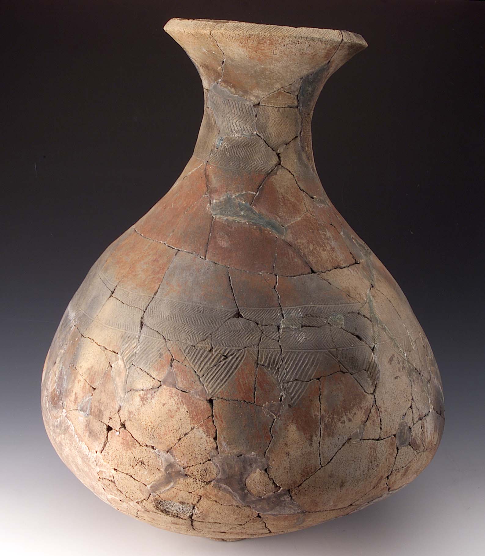 弥生式土器 水瓶 持ち手付水甕 C R8432 弥生式土器 水瓶 持ち手付水甕