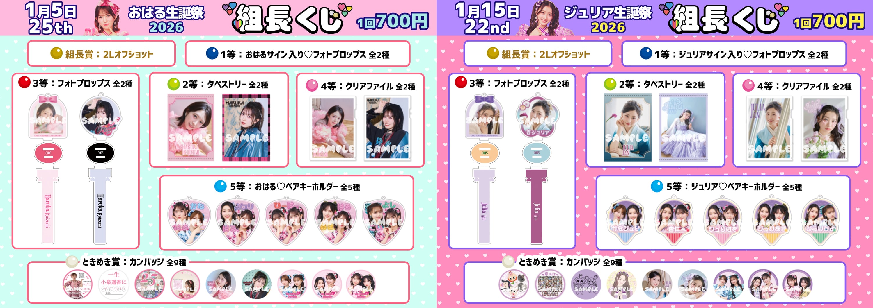 メンバー全員分の生誕組長くじ＆杏ジュリア生誕生写真再販決定！｜超