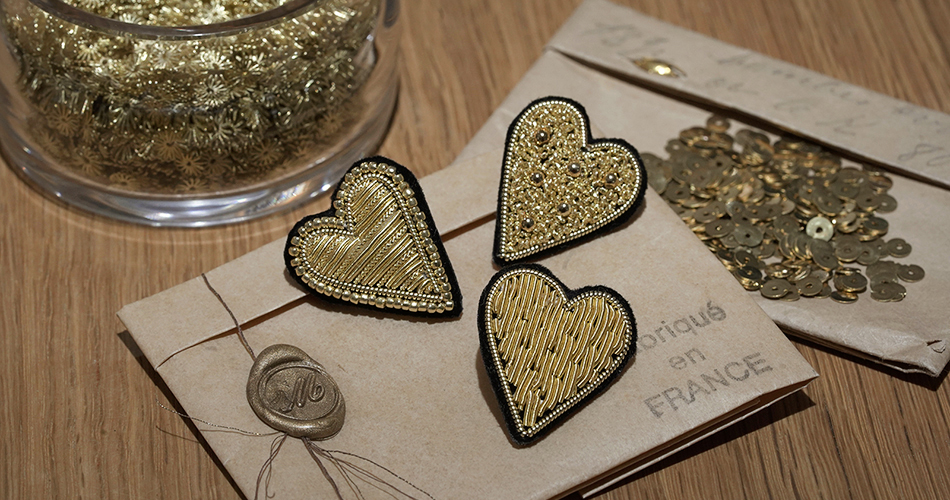 小林モーコ ハート型ビーズブローチ 小林モーコ ハート型ビーズ