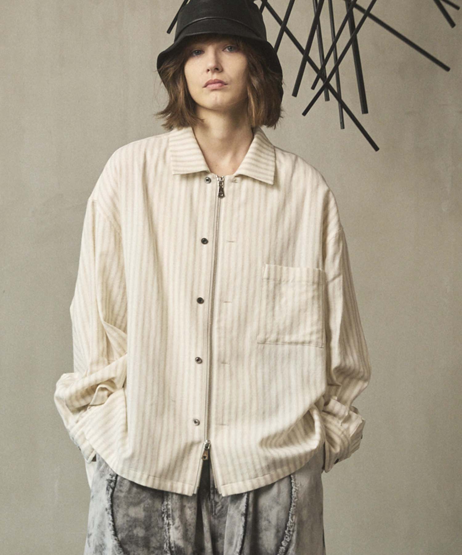 Italian Dead Stock Fabric】Prime-Over 2way Zip Shirts