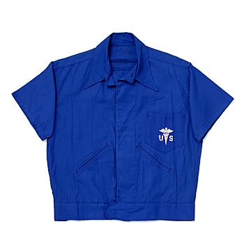 US(米軍) 50's ブルー ホスピタルシャツ/半袖/1953年/サイズ：M/実物