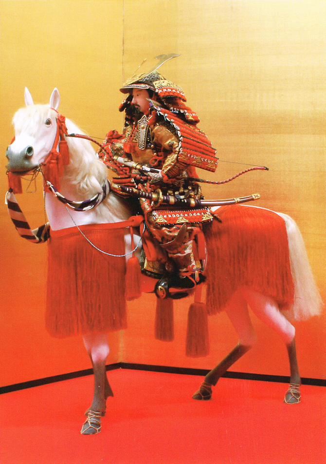 美術 武者人形 紫峰作 謹製 馬上大将 日本人形