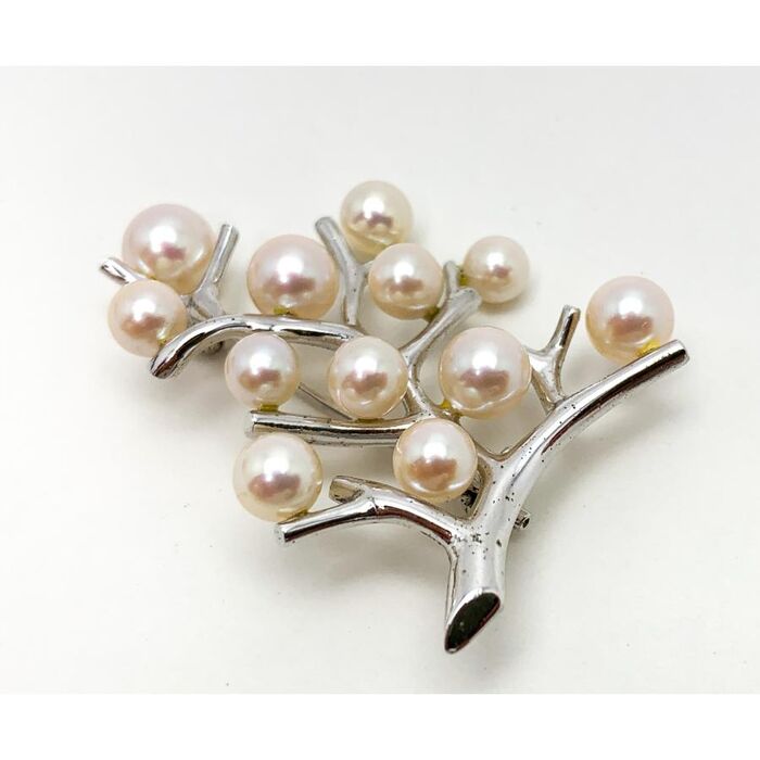 MIKIMOTO ミキモト ピンクサファイア パールブローチ 楽天市場