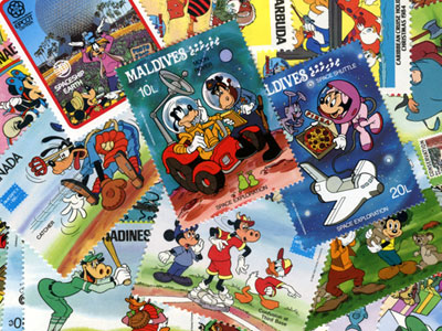 日本の古切手 ディズニーキャラクターズ 16枚 ディズニー未使用切手