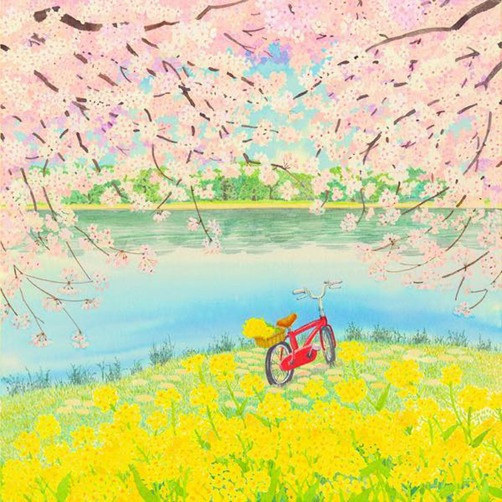 リトグラフ326/500かえり道【栗乃木ハルミ】 直筆サイン 【公式通販】