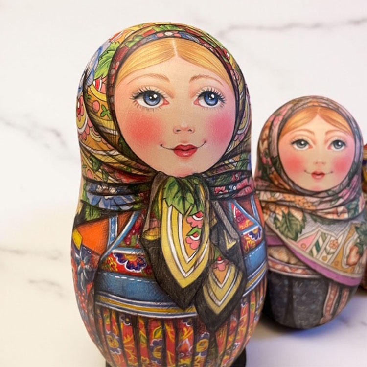 ロシア雑貨店マリンカ / タチアナ・オレニコワ作 マトリョーシカtok005-5p