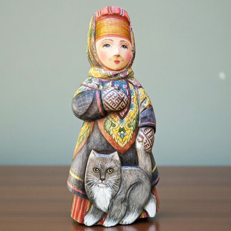 ロシア雑貨店マリンカ / タチアナ・オレニコワ作 木製人形tok006