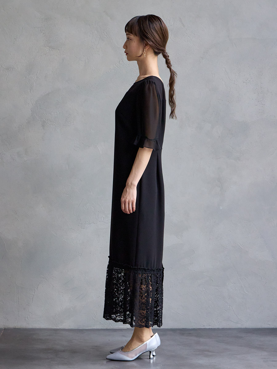 WEB/Aimer Acret店限定】袖付きIラインドレス(M ブラック): AIMER