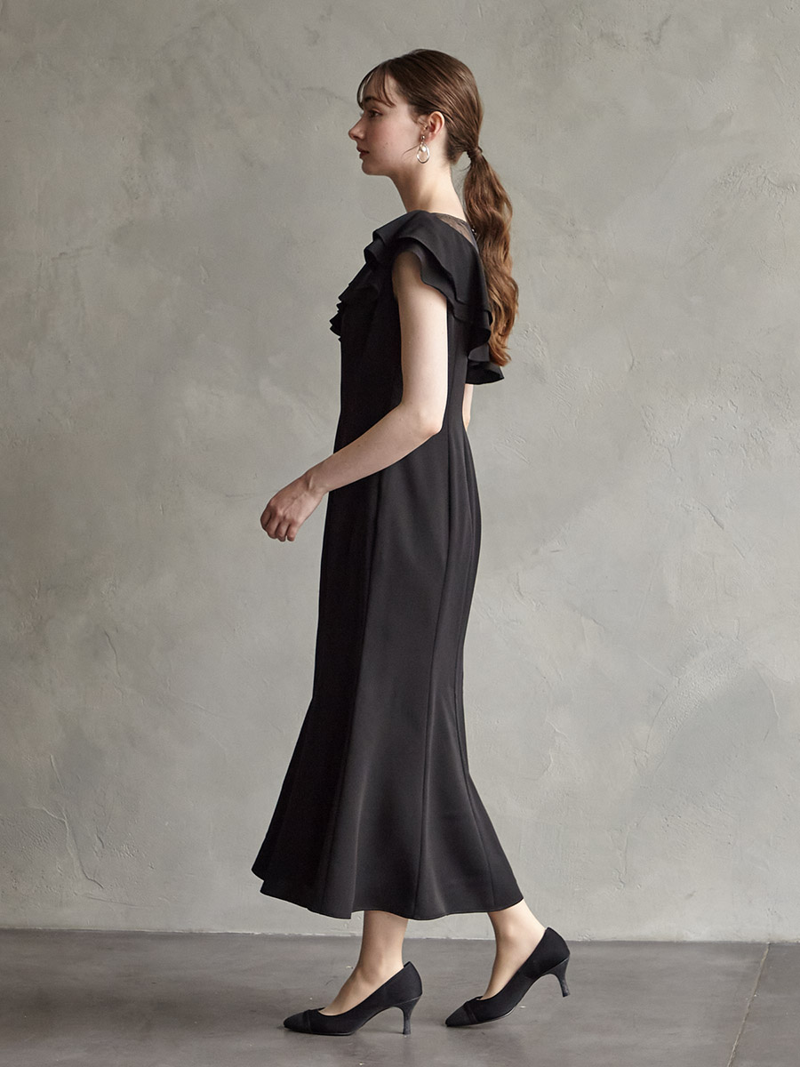 WEB/Aimer Acret店限定】アシンメトリーフリルマーメイドラインドレス