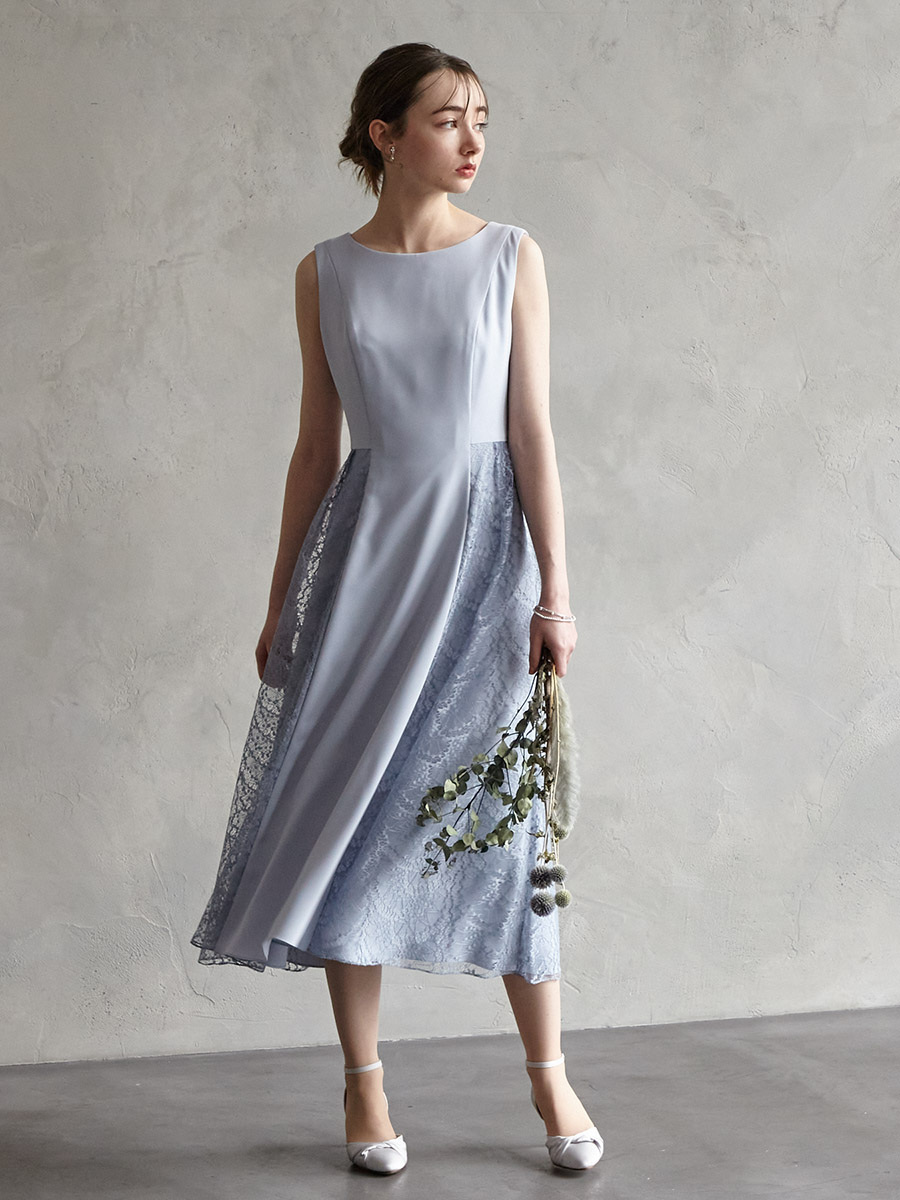 サイドレースフィット＆フレアドレス(M サックス): AIMER | エメ