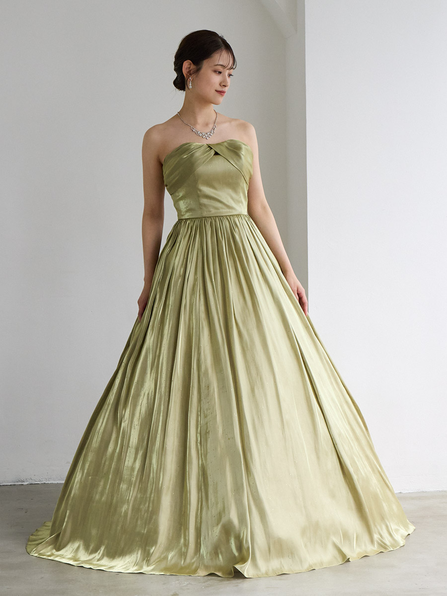 残りわずか】sweet plant/シャンブレーサテンロングドレス(M