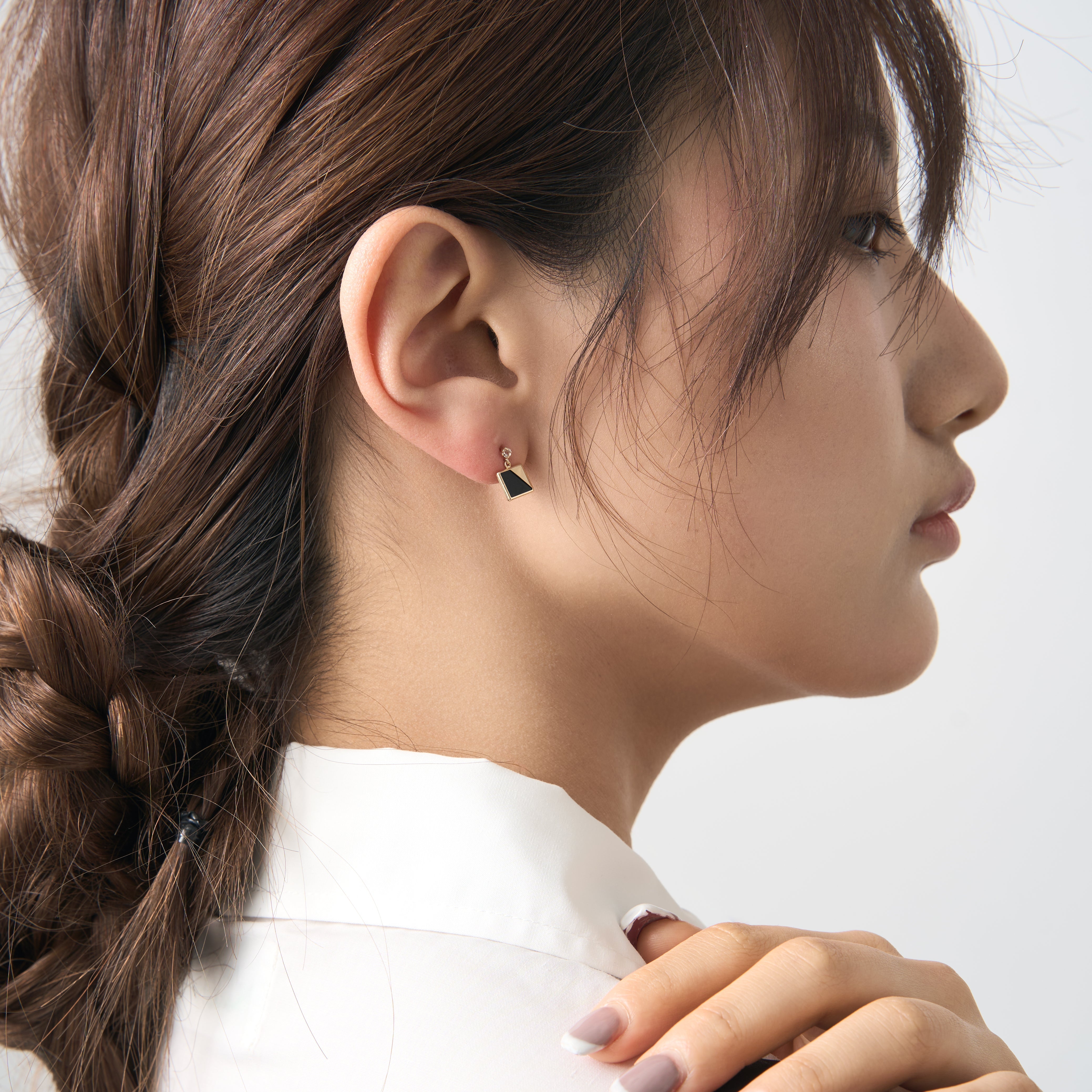 新品】L&Co. K10 誕生石 スクエア スタッドピアス ホワイトトパーズ