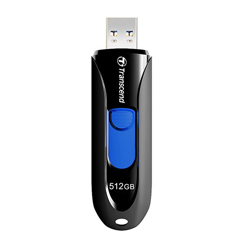 USBメモリ 512GB USB3.1 Gen1 キャップレス スライド式 JetFlash 790