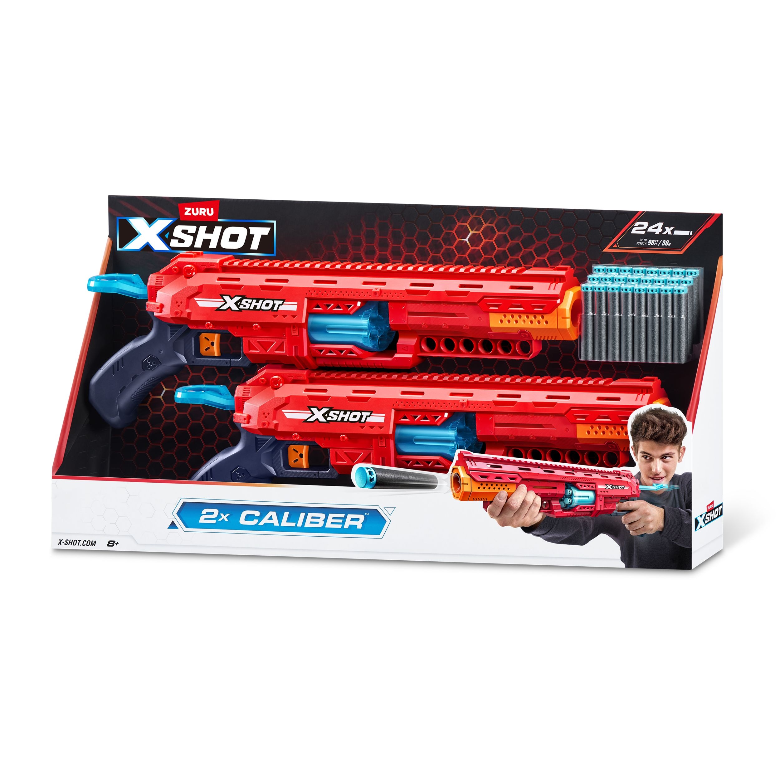 Zuru X-Shot Excel Caliber Pump-Action Dart Blaster with 24 Darts