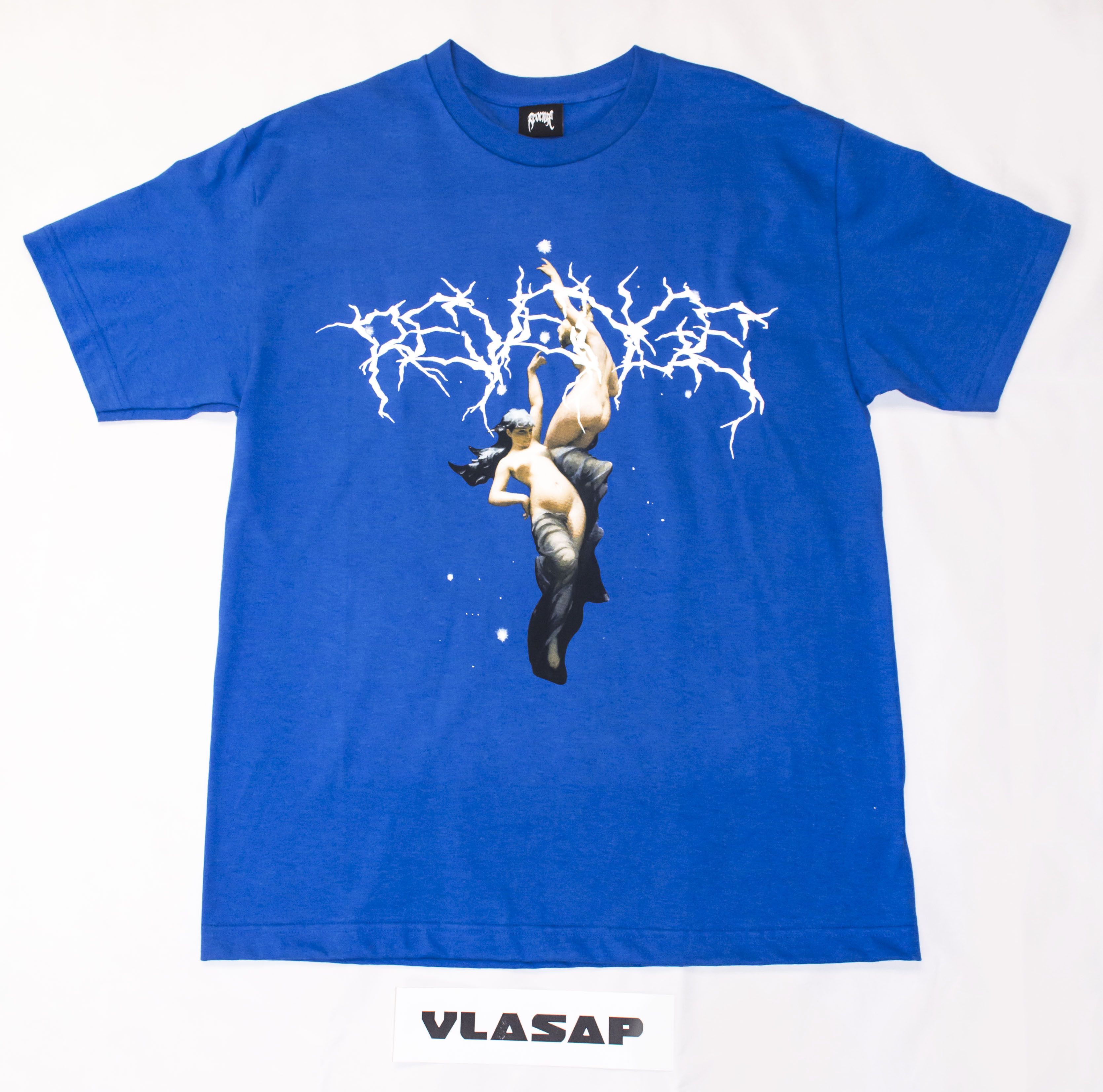 Revenge Angel Lightning Tee Blue Large