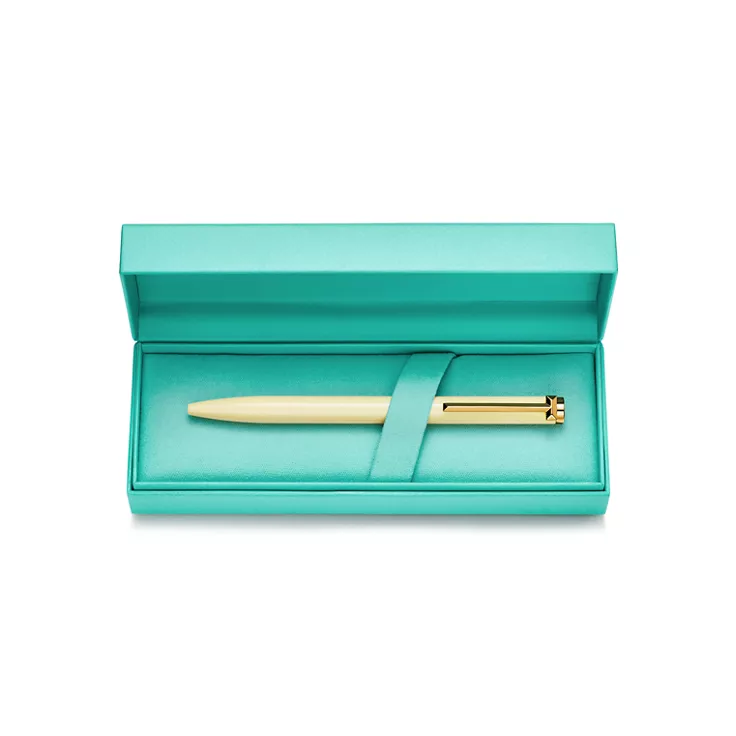 Tiffany T:Ballpoint Pen in Brass with Yellow Diamond Lacquer