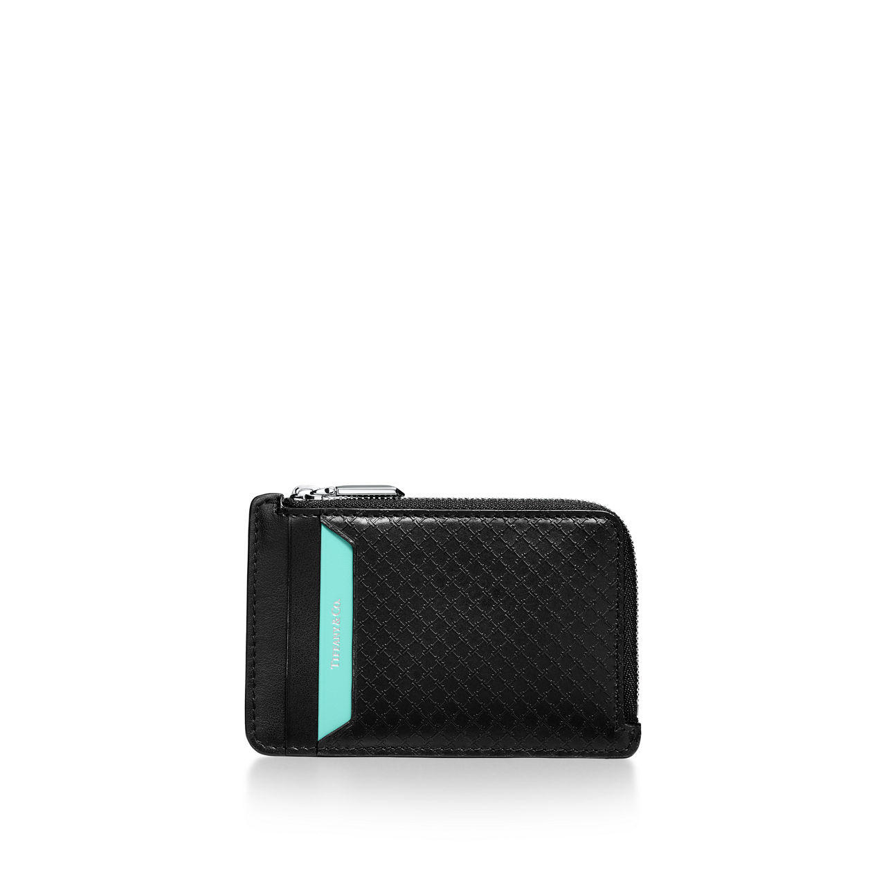 Tiffany T:Square Zip Card Holder in Black Leather | Tiffany & Co. US