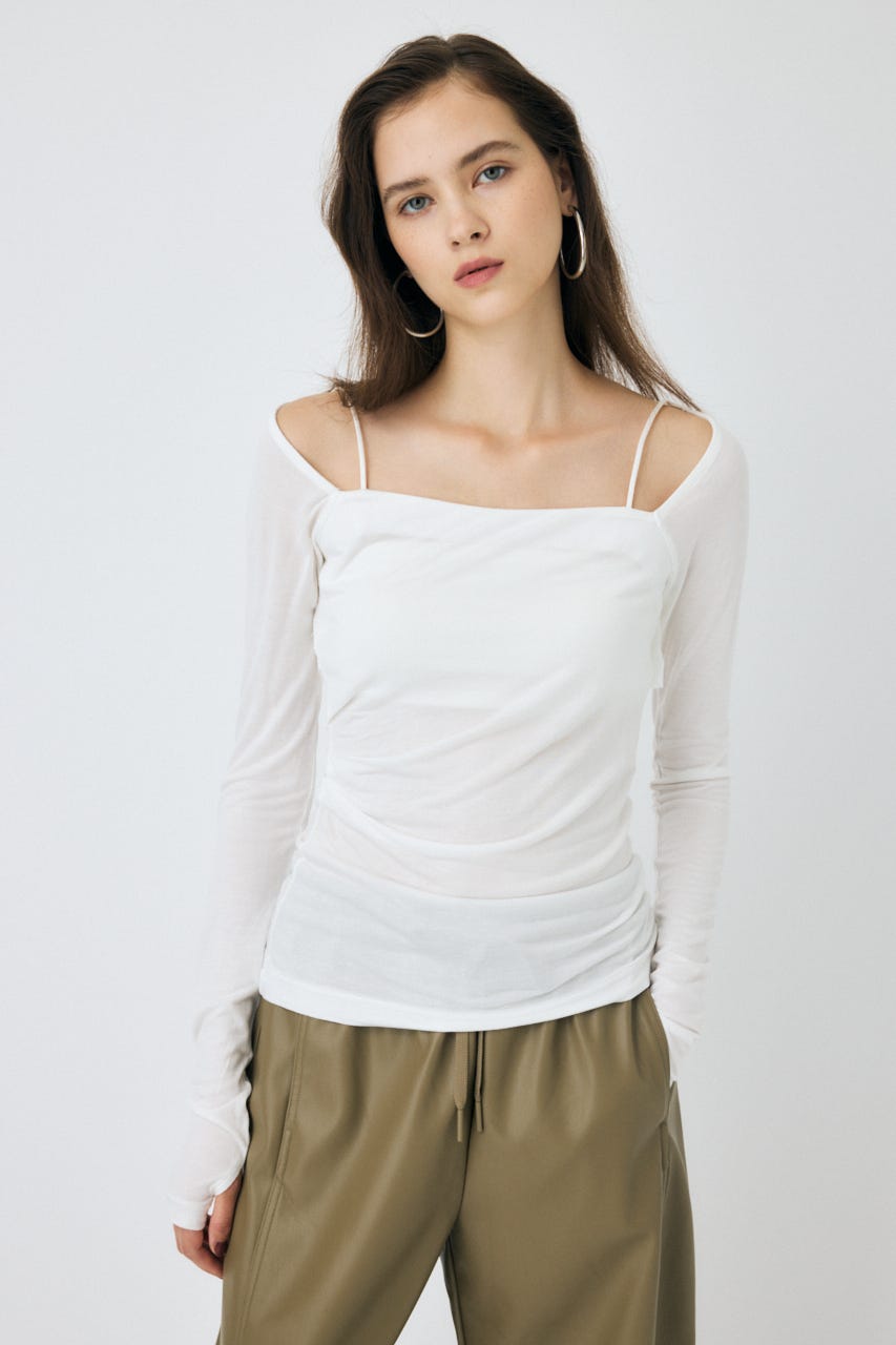 MOUSSY | 【WEB限定】SQUARE NECK GATHER トップス (Tシャツ