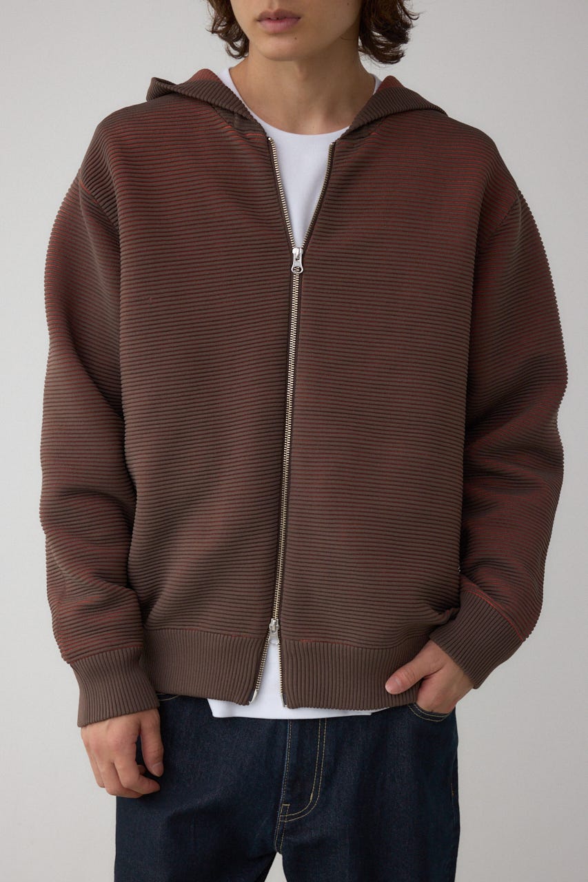 AZUL BY MOUSSY | ミックスカラーリップル編みニットパーカー